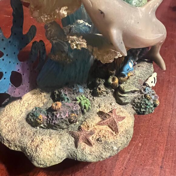 Vintage 3D Dolphin Ocean Statue Nautical Ocean Life Beachy Nature - Picture 10 of 11